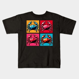 Pop Velvet Crab Art - Trendy Marine Life Kids T-Shirt